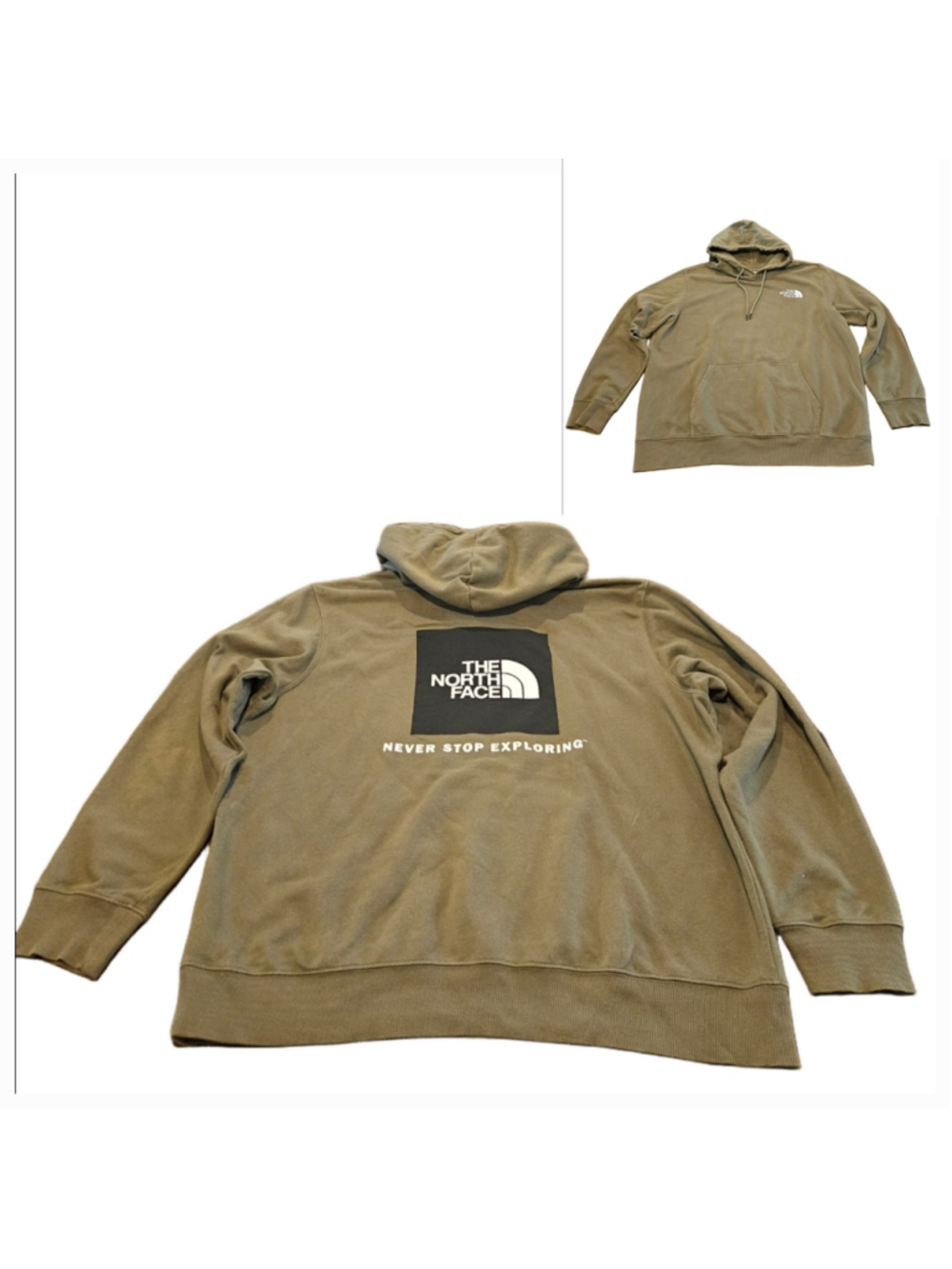 Men's The North Face Hoodie XL Olive Green Rear Graphic Logo